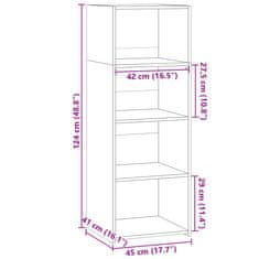 Vidaxl Visoka omara črna 45x41x124 cm inženirski les