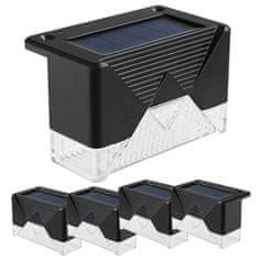 Verkgroup Set 4 solarnih ograjnih LED svetilk hladno bele IP65