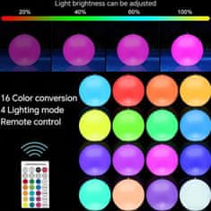Netscroll Plavajoča LED luč za bazen, solarna plavajoča lučka za bazen z daljincem za spreminjanje barv, popestrite vaš bazen, PoolGlowy