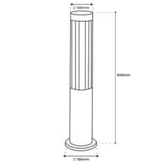 LUMILED Vrtna svetilka LED zunanji steber 60cm QUERO 12W 4000K Nevtralno bela