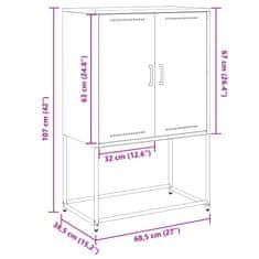 Vidaxl Visoka omara črna 68,5x38,5x107 cm jeklo