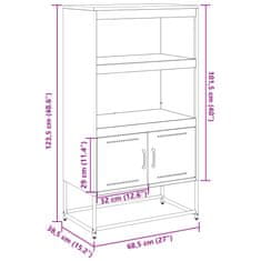 Vidaxl Visoka omara roza 68,5x38,5x107 cm jeklo