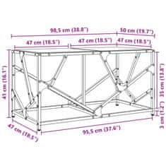 Vidaxl Klubska mizica s stekleno površino 98,5x50x41 cm jeklo