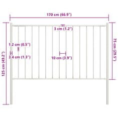 Vidaxl Ograjni panel s stebrički premazano jeklo 1,7x0,75 m bel