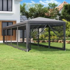 Vidaxl Vrtni šotor z 10 mrežastimi stranicami antracit 3x12 m HDPE