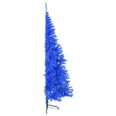 Vidaxl Umetna polovična novoletna jelka s stojalom modra 240 cm PVC