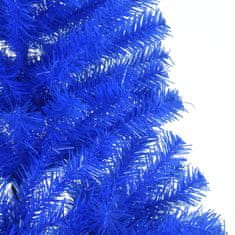 Vidaxl Umetna polovična novoletna jelka s stojalom modra 240 cm PVC