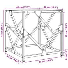 Vidaxl Klubska mizica s stekleno površino 40x40x41 cm jeklo
