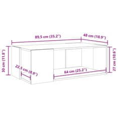 Vidaxl Klubska mizica sonoma hrast 89,5x48x30 cm inženirski les