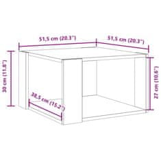 Vidaxl Klubska mizica črna 51,5x51,5x30 cm inženirski les