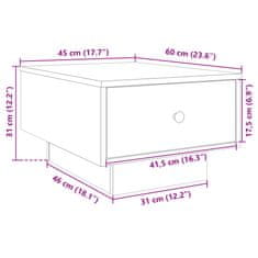 Vidaxl Klubska mizica črna 60x45x31 cm inženirski les