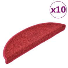 Vidaxl Preproge za stopnice 10 kosov 56x17x3 cm bordo rdeče