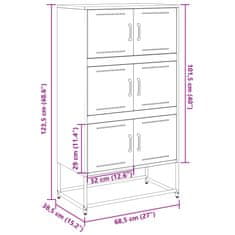 Vidaxl Komoda roza 68,5x38,5x123,5 cm jeklo