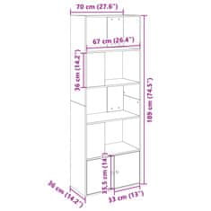 Vidaxl Knjižna omara sonoma hrast 70x36x189 cm inženirski les