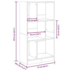 Vidaxl Knjižna omara betonsko siva 57x28,5x107,5 cm inženirski les