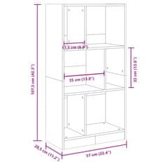 Vidaxl Knjižna omara siva sonoma 57x28,5x107,5 cm inženirski les