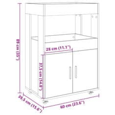 Vidaxl Barski voziček sonoma hrast 60x39,5x89 cm inženirski les