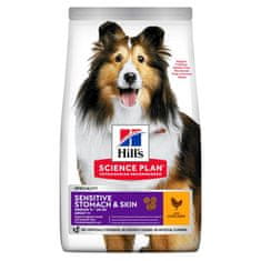 Hill's HILL'S Science Plan Canine Adult Sensitive Stomach &amp; Skin Medium Breed Chicken - suha hrana za pse - 2,5 kg