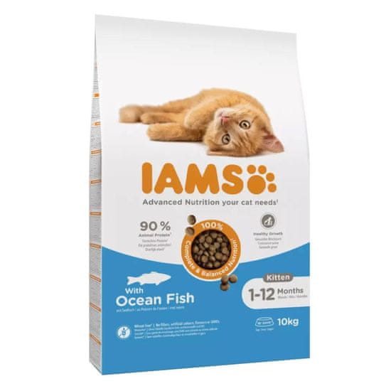 IAMS 78 / 5 000 IAMS for Vitality Cat Kitten Ocean Fish - suha hrana za mačke - 10 kg