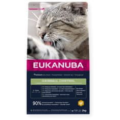 Eukanuba EUKANUBA Hairball Control Chicken - suha hrana za mačke - 2kg