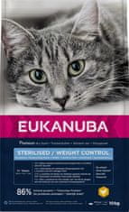 Eukanuba EUKANUBA Sterilised/Weight Control Chicken - suha hrana za mačke - 10kg