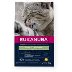 Eukanuba EUKANUBA Hairball Control Chicken - suha hrana za mačke - 10kg