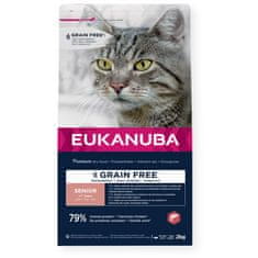 Eukanuba EUKANUBA Grain Free Senior Salmon - suha hrana za mačke - 2kg