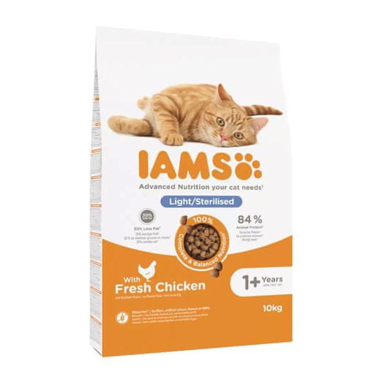 IAMS IAMS Advanced Nutrition Light/Sterilised - suha hrana za mačke - 10 kg