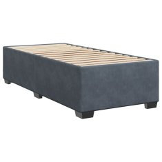 Vidaxl Box spring postelja z vzmetnico temno siva 100x200 cm žamet