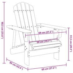 Vidaxl Stol adirondack bel 69x85x90,5 cm trden les jelke