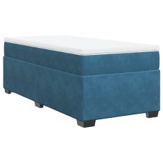 Vidaxl Box spring postelja z vzmetnico temno modra 100x200 cm žamet