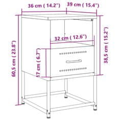 Vidaxl Nočna omarica 2 kosa gorčično rumena 36x39x60,5 cm jeklo