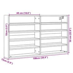 Vidaxl Vitrina siva sonoma 100x15x58 cm inženirski les