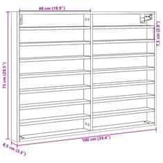 Vidaxl Vitrina sonoma hrast 100x8,5x75 cm iverna plošča