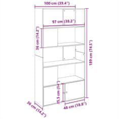 Vidaxl Knjižna omara sonoma hrast 100x36x189 cm inženirski les