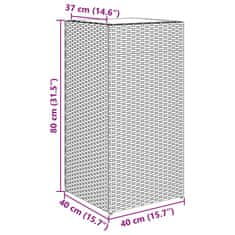 Vidaxl Vrtno cvetlično korito rjavo 40x40x80 cm poli ratan