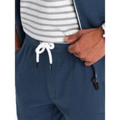 OMBRE Moški komplet majice s kenguruji + kratke hlače temno modre barve V4 Z75 MDN126597 S