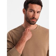 OMBRE Moški komplet majica s kapuco, bluza + kratke hlače rjave barve V2 Z77 MDN126610 XXL