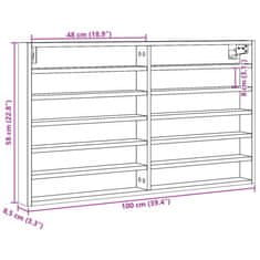 Vidaxl Vitrina sonoma hrast 100x8,5x58 cm iverna plošča
