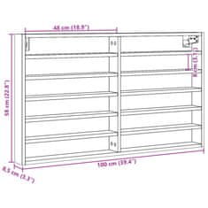 Vidaxl Vitrina siva sonoma 100x8,5x58 cm inženirski les