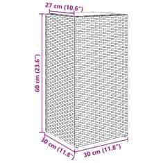 Vidaxl Vrtna korita 2 kosa siva 30x30x60 cm poli ratan