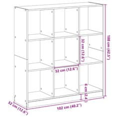 Vidaxl Knjižna omara sonoma hrast 102x32x108 cm inženirski les