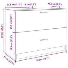 Vidaxl Omarica za umivalnik dimljen hrast 78x37x59 cm inženirski les