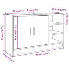 Vidaxl Omarica za umivalnik betonsko siva 90x29x55 cm inženirski les