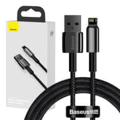 BASEUS Baseus Tungsten Gold kabel USB na iP 2,4A 1m (črn)