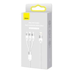 BASEUS Kabel USB 3v1 Baseus serije StarSpeed, USB-C + Micro + Lightning 3,5A, 1,2 m (bel)