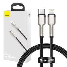 BASEUS Kabel USB-C za Lightning Baseus Cafule, PD, 20 W, 0,25 m (črn)