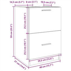 Vidaxl Omarica za umivalnik siva sonoma 40x37x59 cm inženirski les