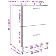 Vidaxl Omarica za umivalnik dimljen hrast 40x37x59 cm inženirski les