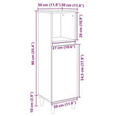 Vidaxl Kopalniška omarica sonoma hrast 30x30x100 cm inženirski les